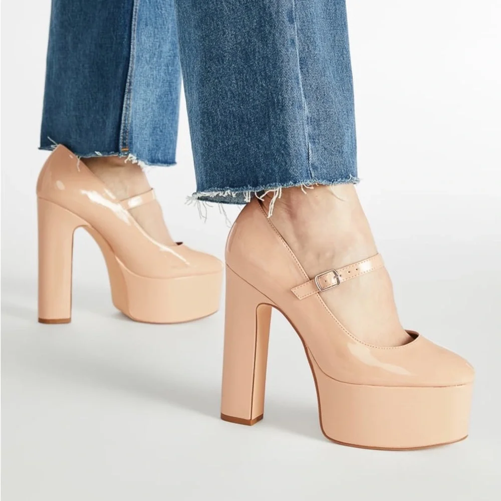 Mary Jane Platform Pump in Ruby Tan Cream - Picture 4 of 6